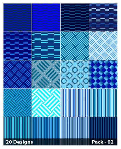 Free Download Blue Geometric Patterns Pack