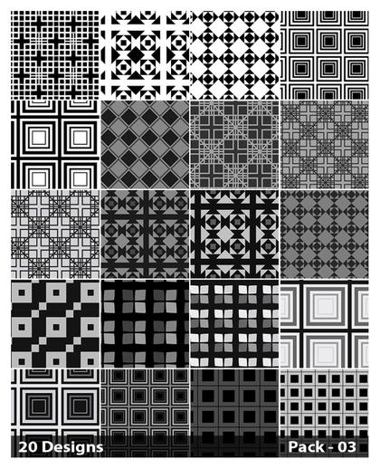 20 Black Square Pattern Background Vector Pack 03