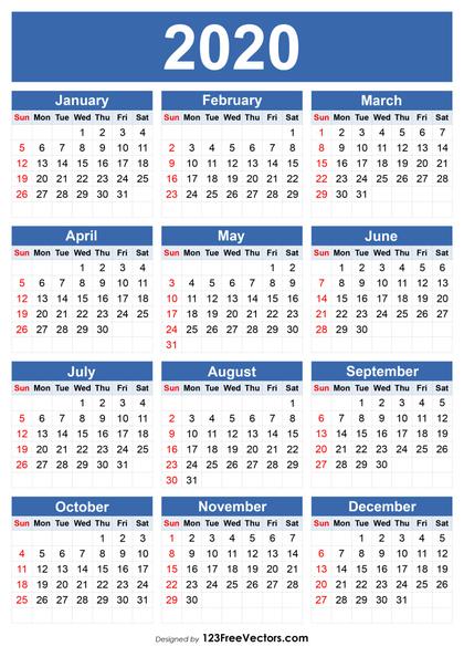 2020 Calendar