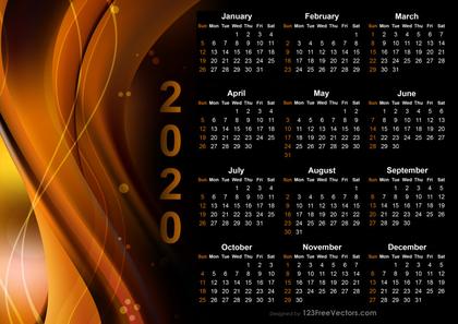 2020 Calendar Abstract