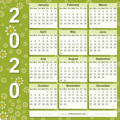 Floral 2020 Calendar