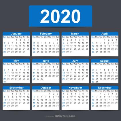 2020 Calendar