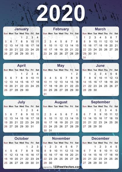 2020 Calendar