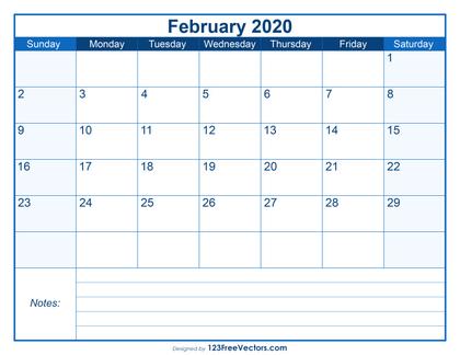 February 2020 Calendar
