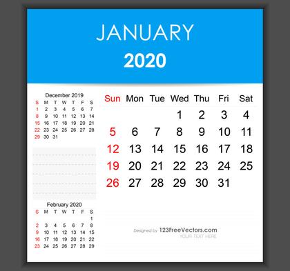 January 2020 Calendar