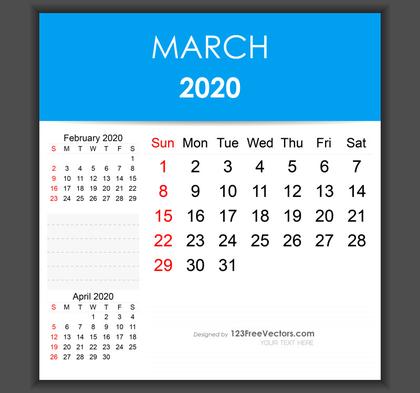March 2020 Calendar