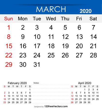 March 2020 Calendar