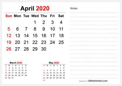 April 2020 Calendar