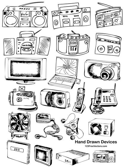 Hand Drawn Device Illustrations