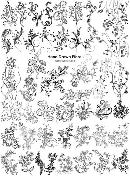 Hand Drawn Floral Elements