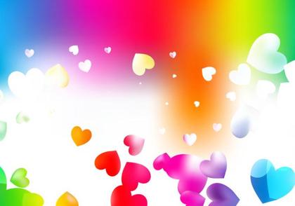 Colorful Hearts and Background