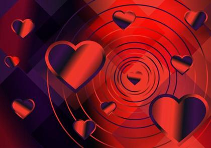 Floating Hearts Abstract