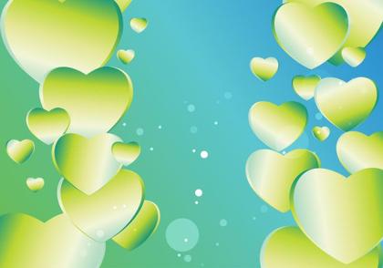 Diverse Palettes of Passion Green & Beige Heart Designs