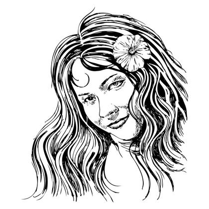 Portrait of a Woman with Flower