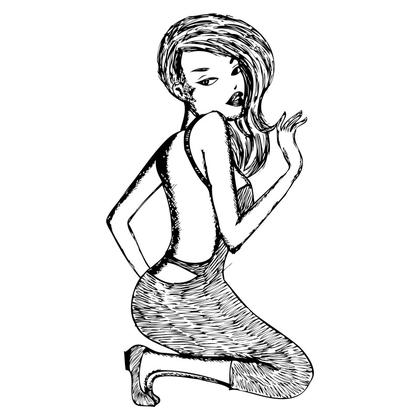 Kneeling Woman Illustration