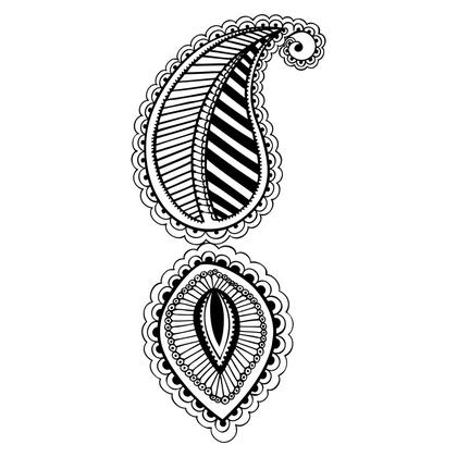 Black and White Paisley Elements
