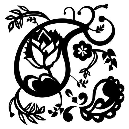 Floral Paisley Silhouette