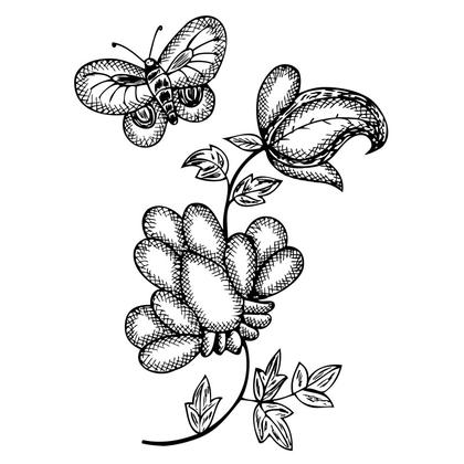 Butterfly And Floral Illustration