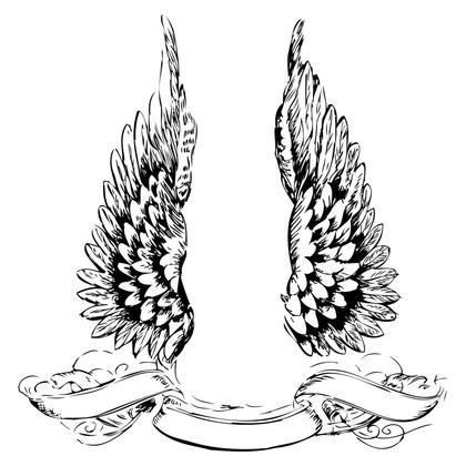 Angel Wings with Banner
