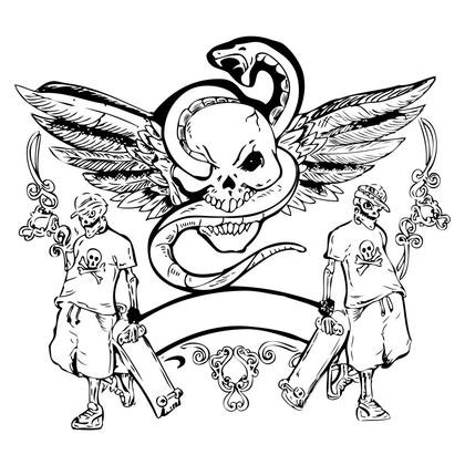 Skateboard Skull Tattoo