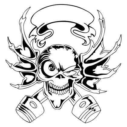 Skull With Pistons