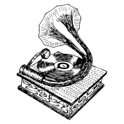 Vintage Gramophone Illustration