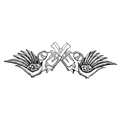 Crossed Pistols with Wings