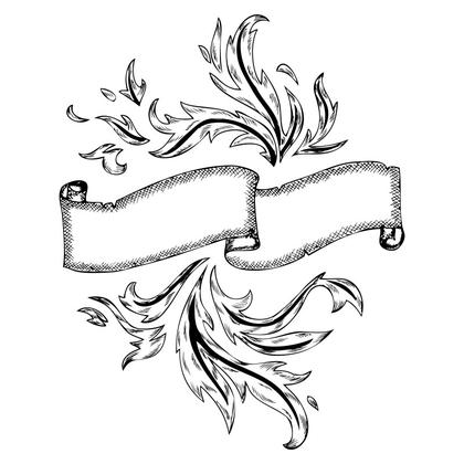 Banner with Floral Elements