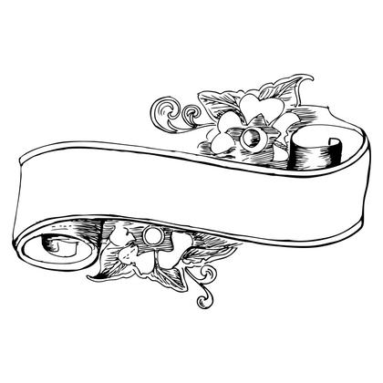 Floral Scroll with Ribbon