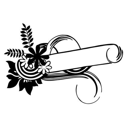 Floral Scroll with Banner
