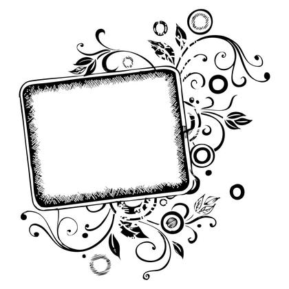 Black And White Floral Frame