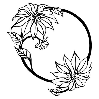 Floral Wreath Outline