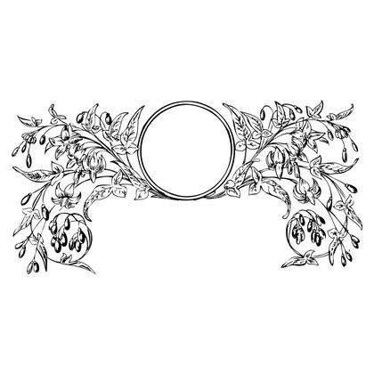 Floral Frame with Circle