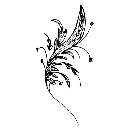Elegant Black Botanical Illustration