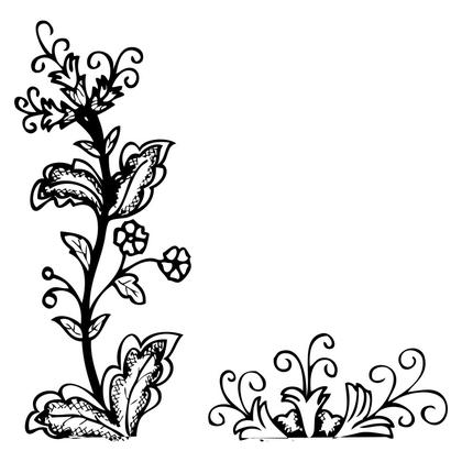Black Floral Corner Designs