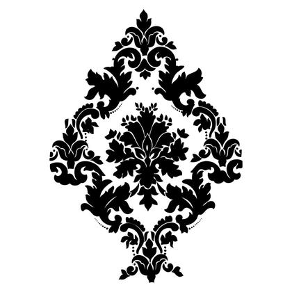 Black Damask Ornament