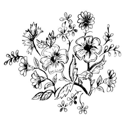 Hand-Drawn Floral Arrangement