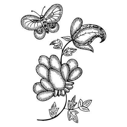 Butterfly and Floral Illustration