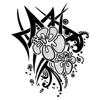 Floral Black and White Design