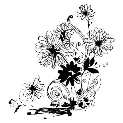 Hand Drawn Flower Vector Image