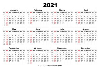 2021 Calendar