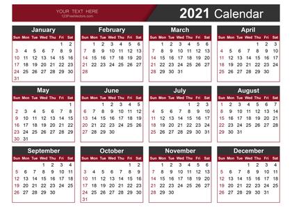 2021 Calendar