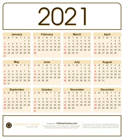 2021 Calendar