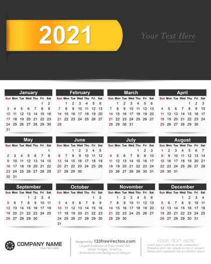 2021 Calendar
