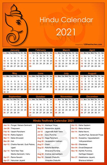 Hindu Calendar 2021