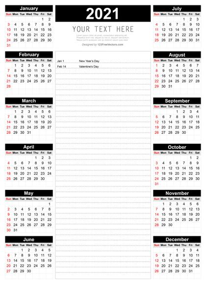 2021 Calendar Template