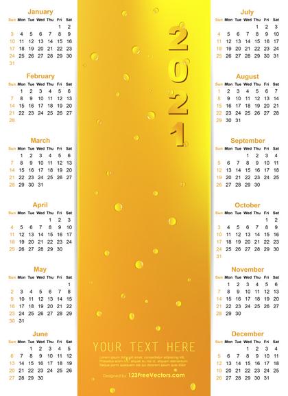 Vector Golden Calendar 2021