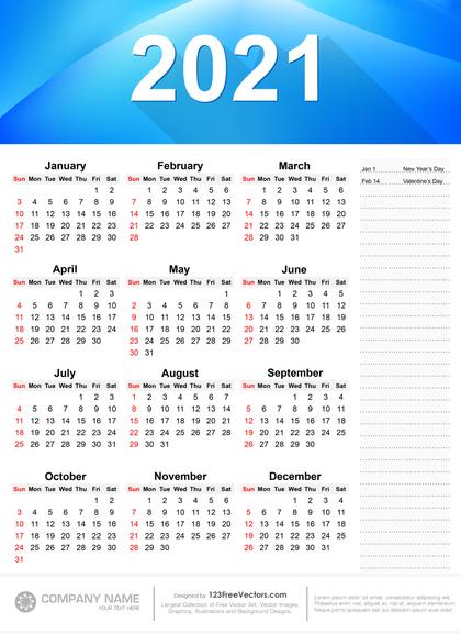 2021 Calendar