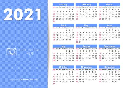 2021 Calendar with Photo Placeholder