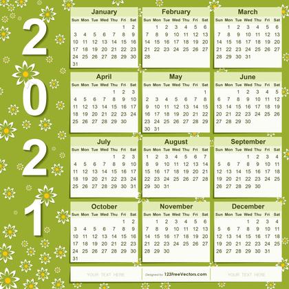 2021 Floral Calendar
